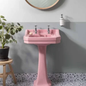 61cm Edwardian wash basin (2th) - Coloured - Pedestal