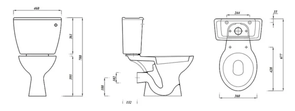 Oak Originals - Close coupled toilet pan and lever cistern - Image 2