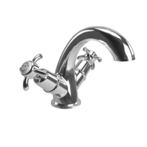 Burlington quarter turn Mono Basin Mixer Chrome - Anglesey handles