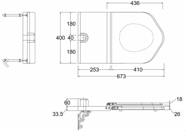 Traditional high level toilet seat - Beech - Image 2