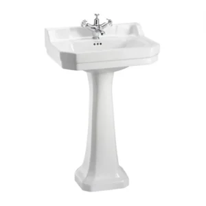 56cm Edwardian wash basin (2th) - Coloured - Pedestal