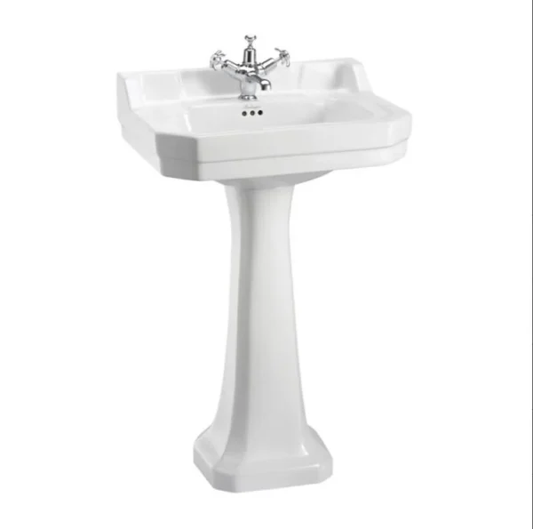 56cm Edwardian wash basin (2th) - Coloured - Pedestal