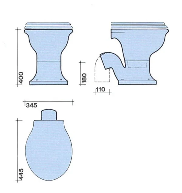 Rotas Design Two Piece Toilet Pan S or P Trap - Image 5