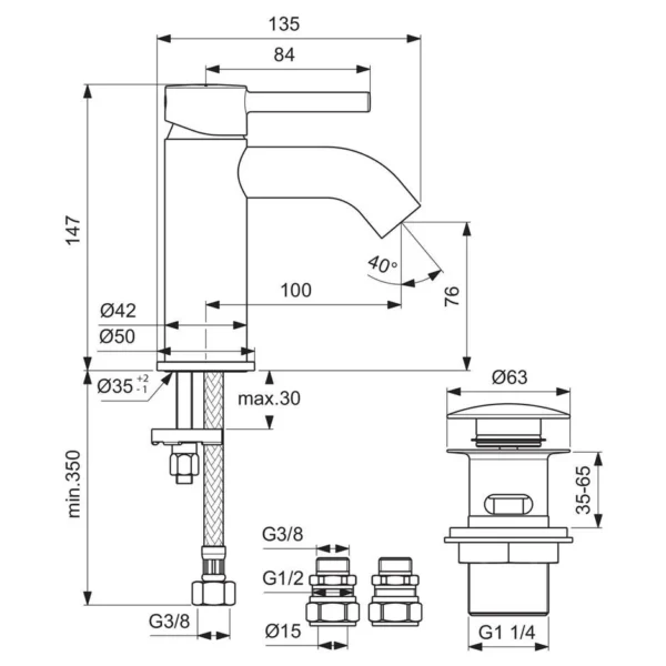 Ideal Standad Ceraline basin mixer - Image 2