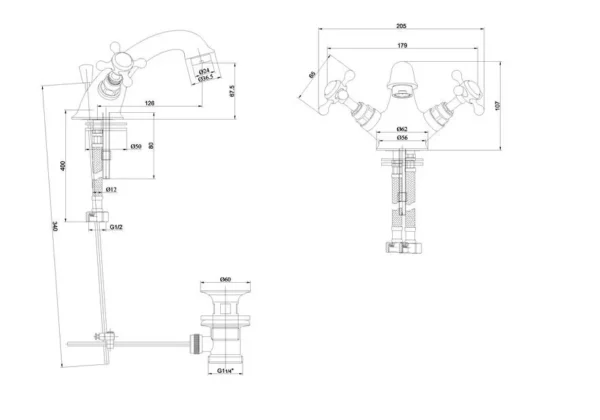 Stafford quarter turn mono basin mixer with pop up waste - Image 2