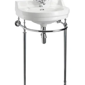 Edwardian Round Basin (1th) - Coloured - Chrome wash stand