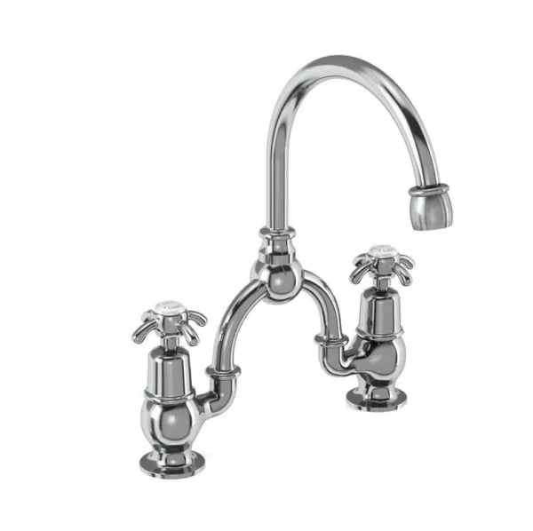 Burlington Quarter turn Arch mixer with curved spout - Anglesey Handles