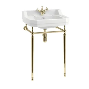 56cm Edwardian wash basin (1th) - Coloured - Gold wash stand