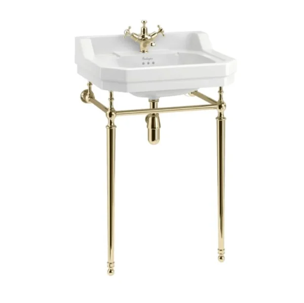 56cm Edwardian wash basin (2th) - Coloured - Gold Wash Stand