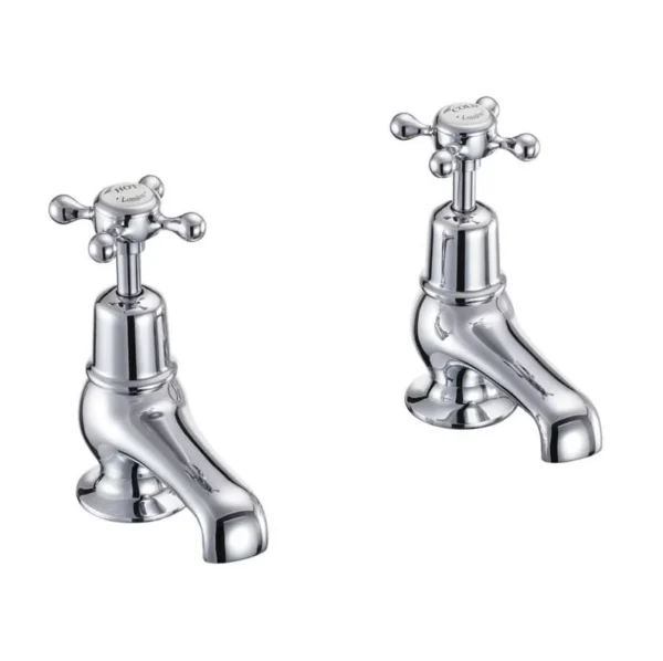 Burlington Quarter turn basin pillar taps 3" - Claremont Handles