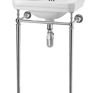 51cm Cloakroom basin (1th left) - Coloured - Chrome wash stand