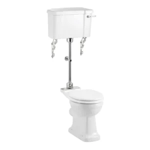 Comfort Height Medium Level toilet pan - 52cm lever cistern - Coloured