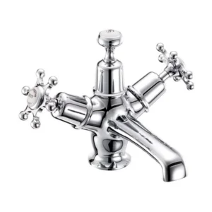 Burlington quarter turn Basin Mixer Chrome push Waste - Birkenhead handles