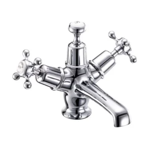 Burlington quarter turn Basin Mixer Chrome push Waste - Claremont handles