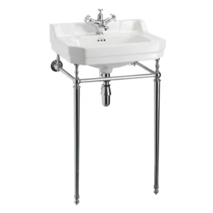 56cm Edwardian wash basin (1th) - Coloured - Chrome wash stand