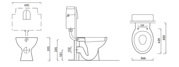 Oak Originals - Back to wall toilet pan - Image 4
