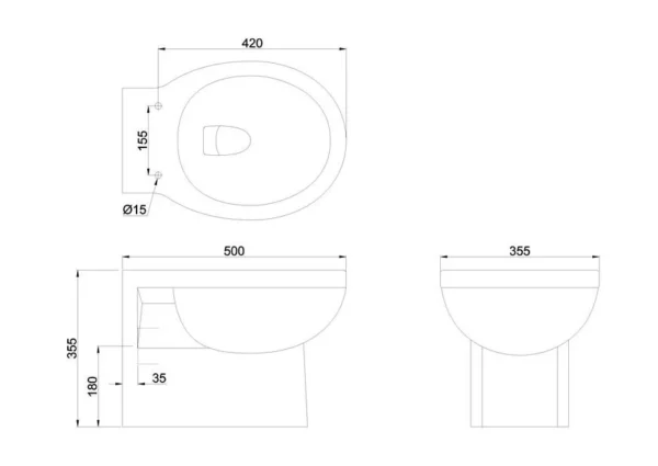 Wall Hung Toilet pan - Coloured - Image 2