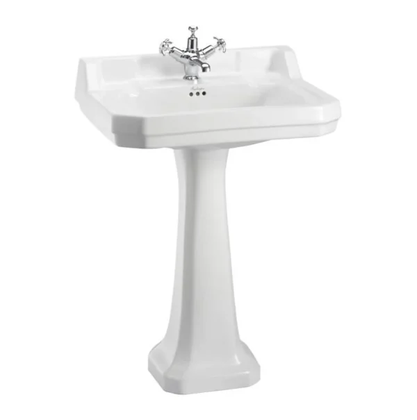 61cm Edwardian wash basin (2th) - Coloured - Pedestal