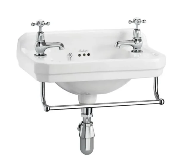 51cm Cloakroom basin (2th) - Coloured - Chrome towel rail
