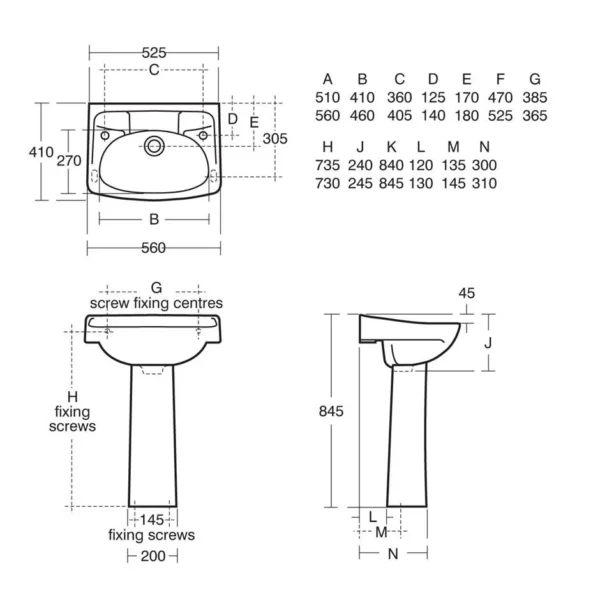 Oak Originals - Royalex Basin and pedestal 1 tap hole - 560mm - Image 2