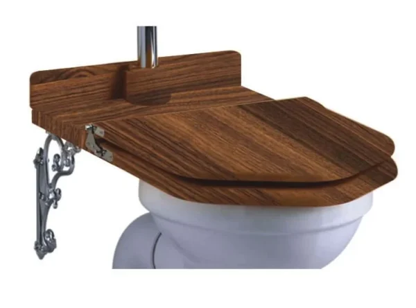 Traditional high level toilet seat - Walnut