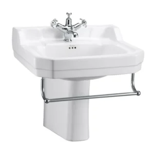 56cm Edwardian wash basin (1th) - Coloured - Semi Pedestal