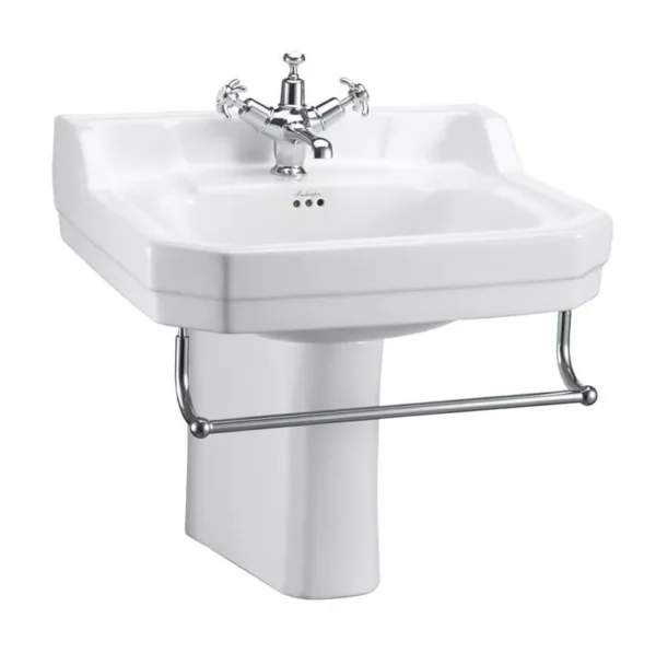 56cm Edwardian wash basin (1th) - Coloured - Semi Pedestal