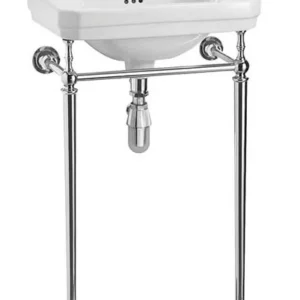 51cm Cloakroom basin (1th right) - Coloured - Chrome wash stand