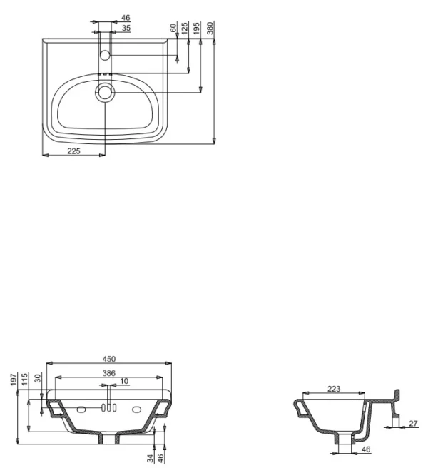 Portobello 45cm Basin & Washstand - Image 3