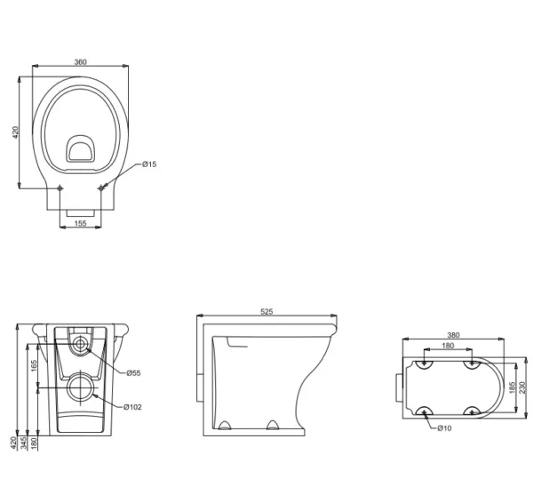 Portobello Back to Wall Toilet - Image 4