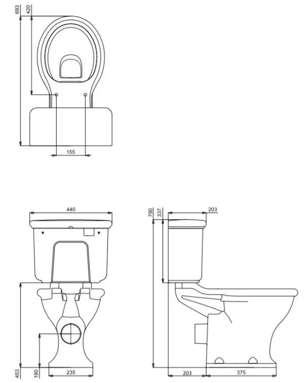 Portobello Close Coupled Toilet - Image 4
